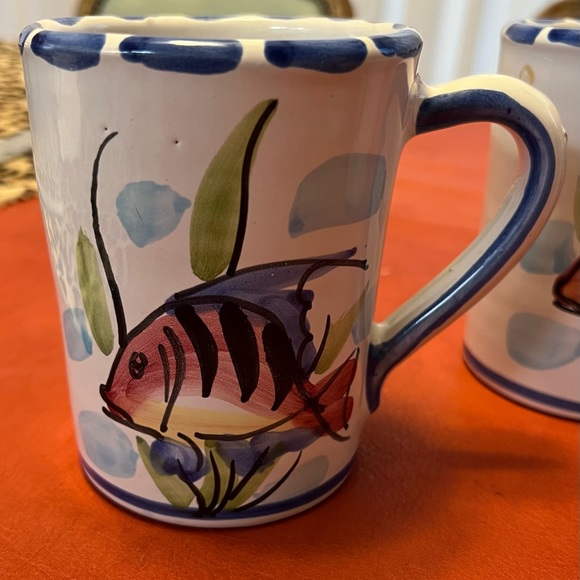 4 handmade vintage mugs Italian VIETRI pottery I still drink coffee from them! - Picture 6 of 8